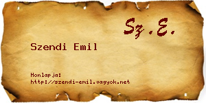 Szendi Emil névjegykártya