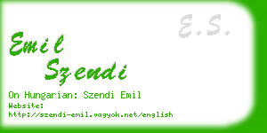 emil szendi business card